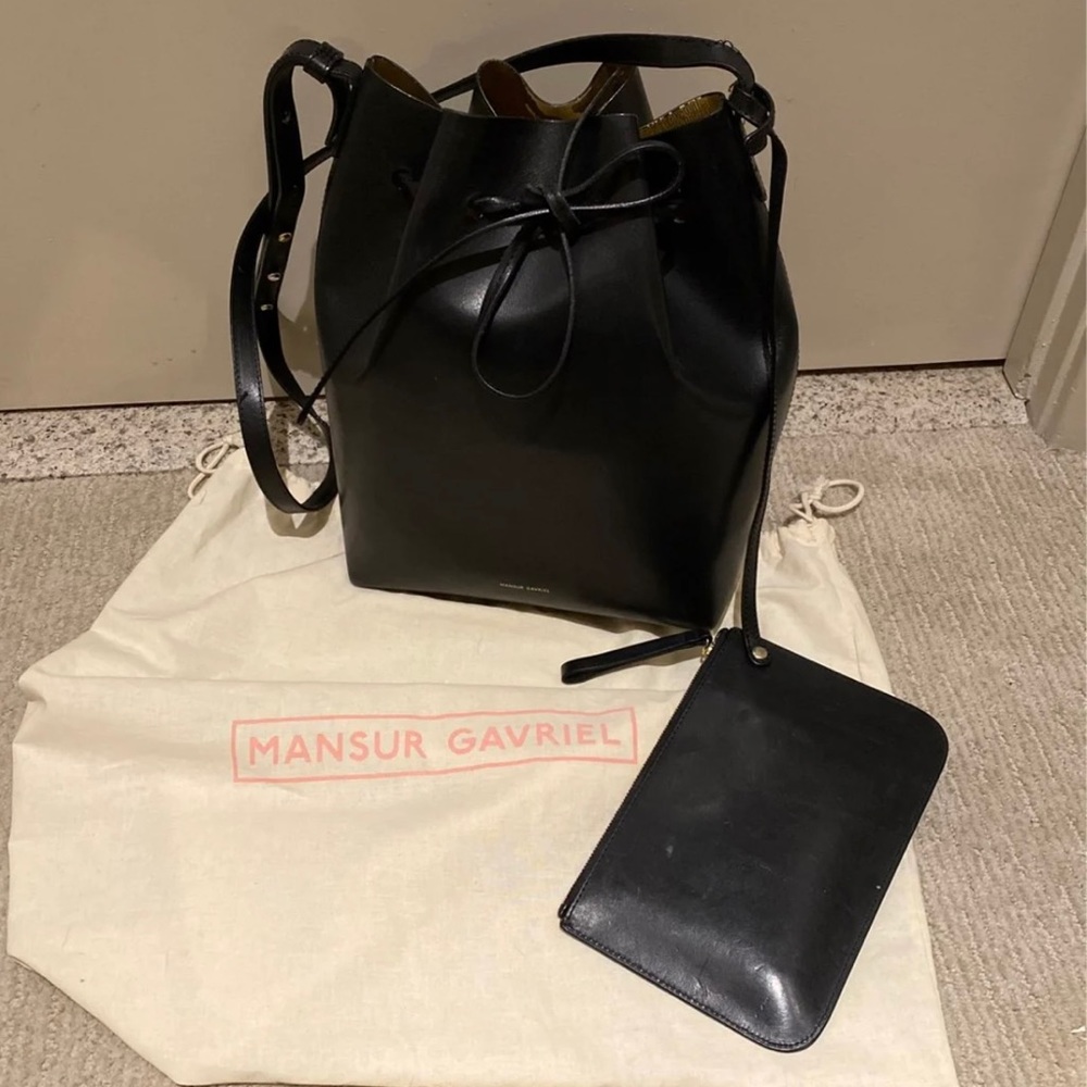 Mansur Gavriel large bucket bag with attached clutch